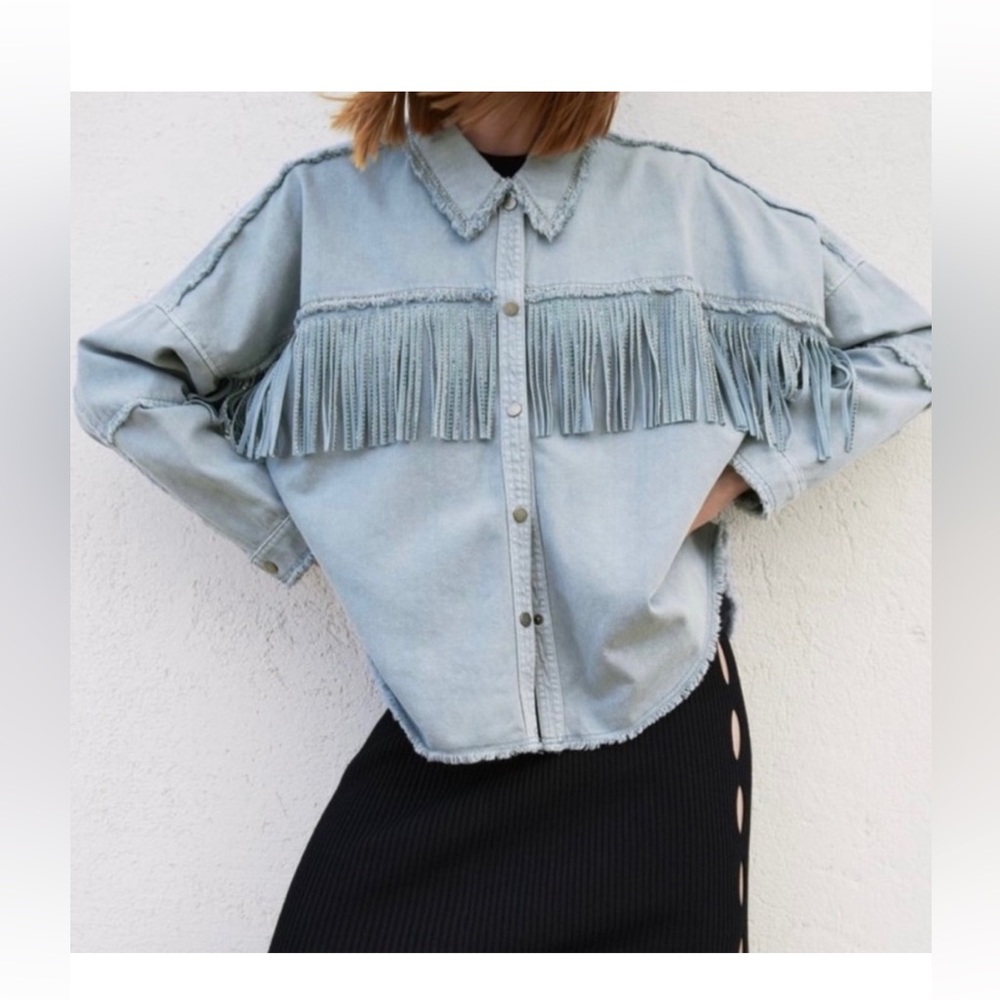 ZARA Fringe Bejeweled Jacket NWT